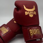 BUKA Premium Boxing Gloves – Maroon Gold Edition
