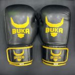 BUKA Pro Black & Gold Leather Training Gloves