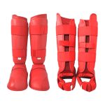 Red Pro Combat Karate Shin Guards